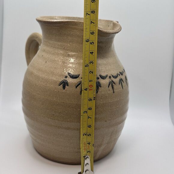 Vintage Rustic Primitive Hand Thrown Pottery Vase Brown 1998 Artist Signed - Picture 8 of 10